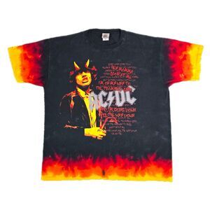 Vintage AC/DC Highway To Hell Liquid Blue Y2K Tie Dye All Over Print Shirt XXL